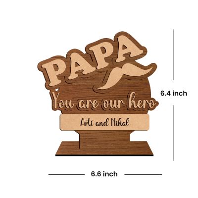 Papa You Are Our Home Wooden Plaque Customized With Name Fathers Day Gift For Dad Birthday Gift For Dad , Surprise Gift For Dad